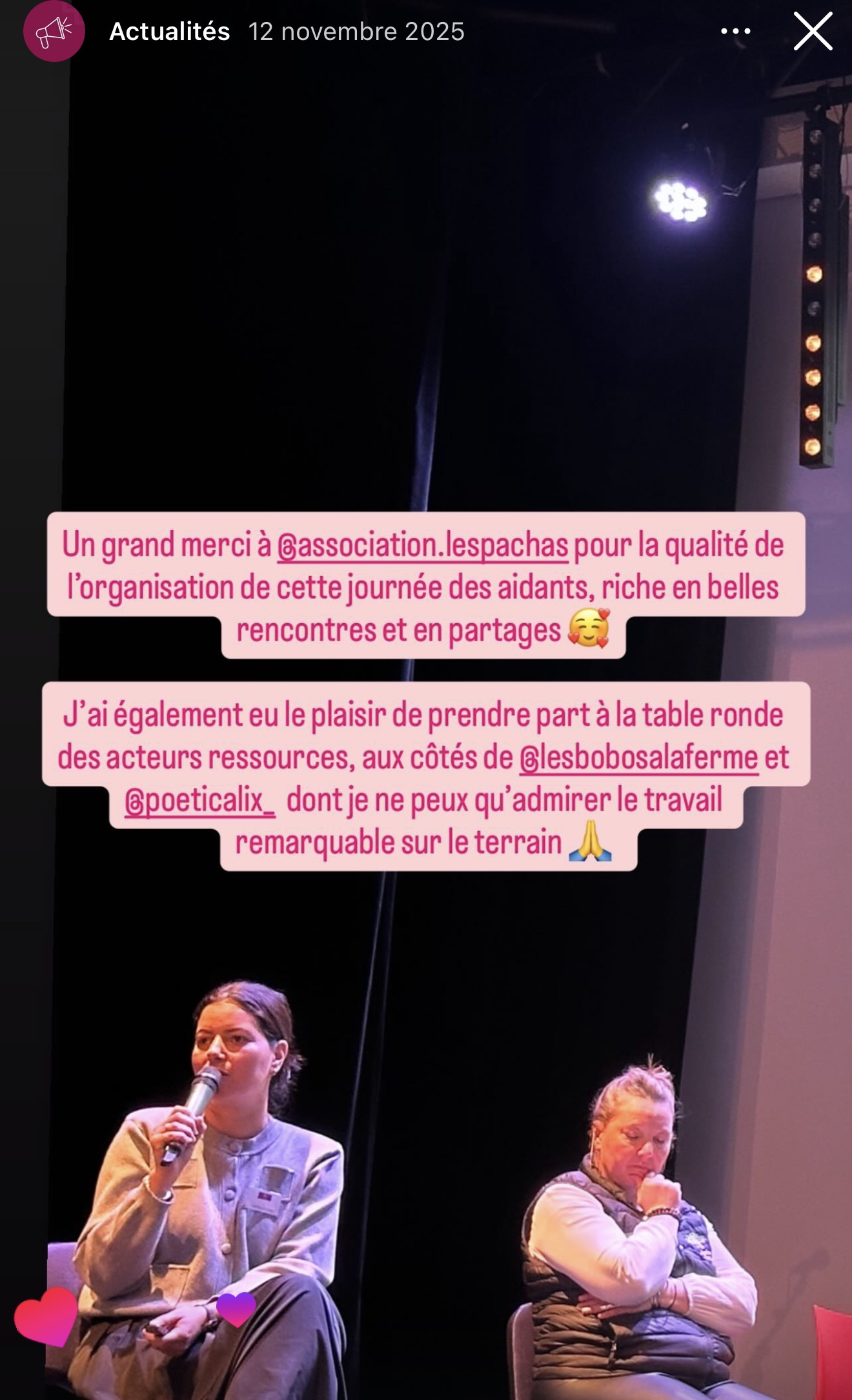 Table ronde sur l'aidance familiale organisée avec l'association Les Pachas